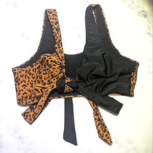 Animal Print Bikini Top / Wrap Style Bikini Top